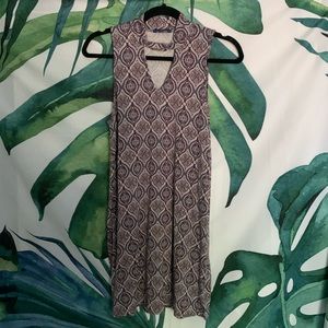 T-shirt Navy & Peach Patterned Dress